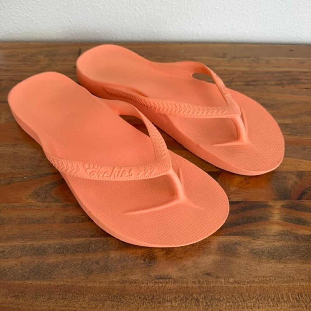 Archies Arch Support Flip Flops Sandals Peach Orange Size Men's 9 - Women's 10